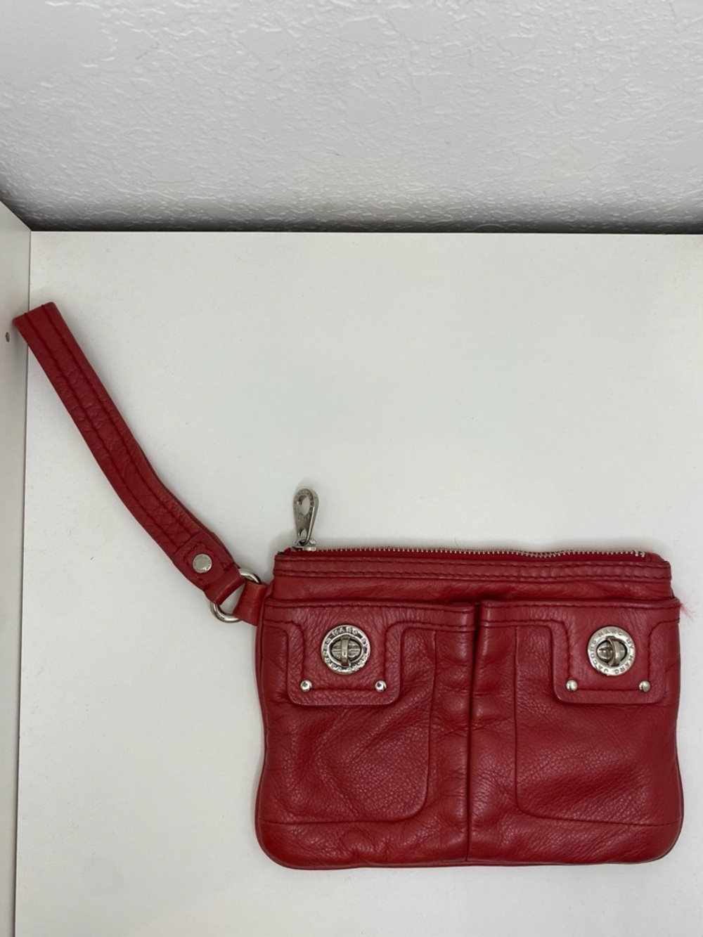 Marc by Marc Jacobs Red Leather Wristlet Clutch